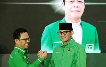 Ketua Pemenangan Pemilu Partai Persatuan Pembangunan (PPP) Sandiaga Uno menyatakan siap merogoh kantong pribadi jika maju sebagai cawapres di Pilpres 2024. (Foto: CNN Indonesia/Andry Novelino)