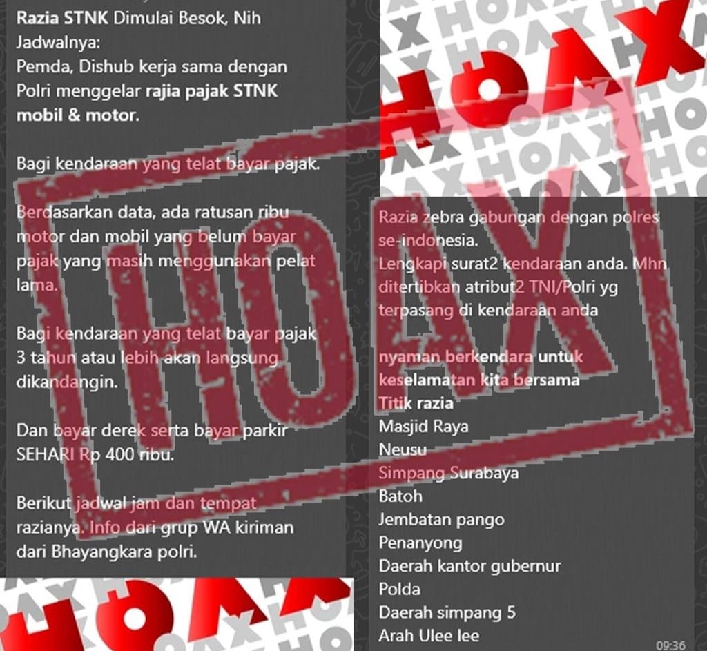 Polisi pastikan pesan WhatsApp terkait jadwal dan lokasi razia STNK adalah hoaks
