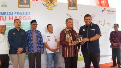 Peresmian secara serentak 9 lembaga penyalur BBM Satu Harga di Fuel Terminal (FT) Krueng Raya, Kabupaten Aceh Besar, Provinsi Aceh, Jumat (24/11/2023). (Foto: Dok. Pertamina)
