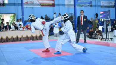 Kejuaraan Karate KKI 2023 di GOR Lambung, Kecamatan Meuraxa, Banda Aceh, Minggu (26/11/2023). (Foto: Dok. Humas DPRK Banda Aceh)
