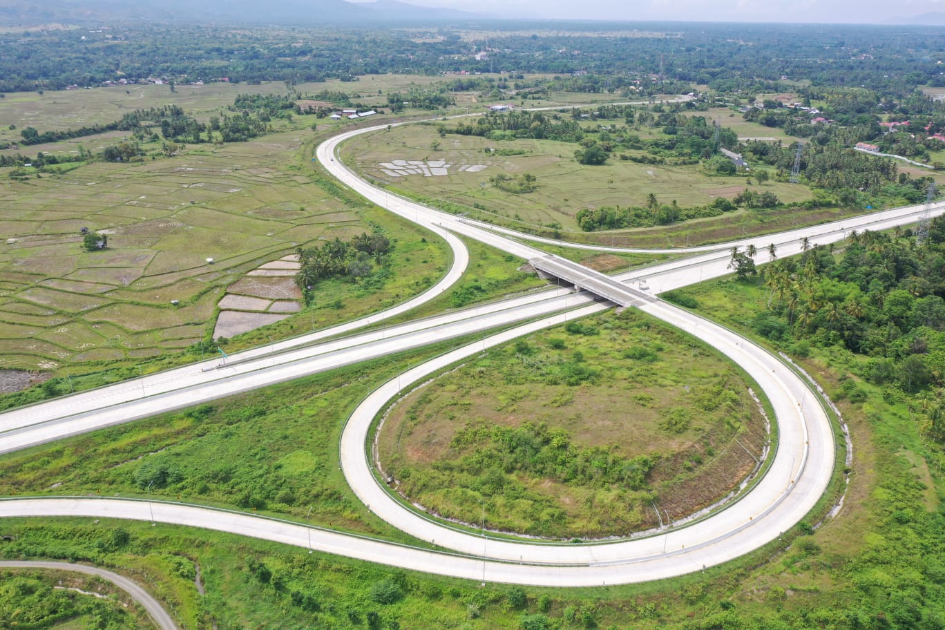Ruas jalan tol Sibanceh di Aceh. (Foto: Distori/Dok. Hutama Karya)