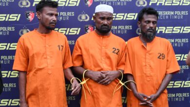 Tiga etnis Rohingya ditetapkan jadi tersangka penyelundupan manusia. (Foto: Dok. Polres Aceh Timur)