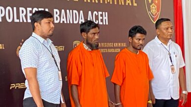 Polisi menetapkan dua tersangka baru kasus penyelundupan orang Rohingya di Banda Aceh. (Foto: Dok. Polresta Banda Aceh)