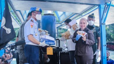 Pemusnahan narkotika di Mapolda Sulsel, Kamis 28 Desember 2023. (Foto: Rio/Distori)