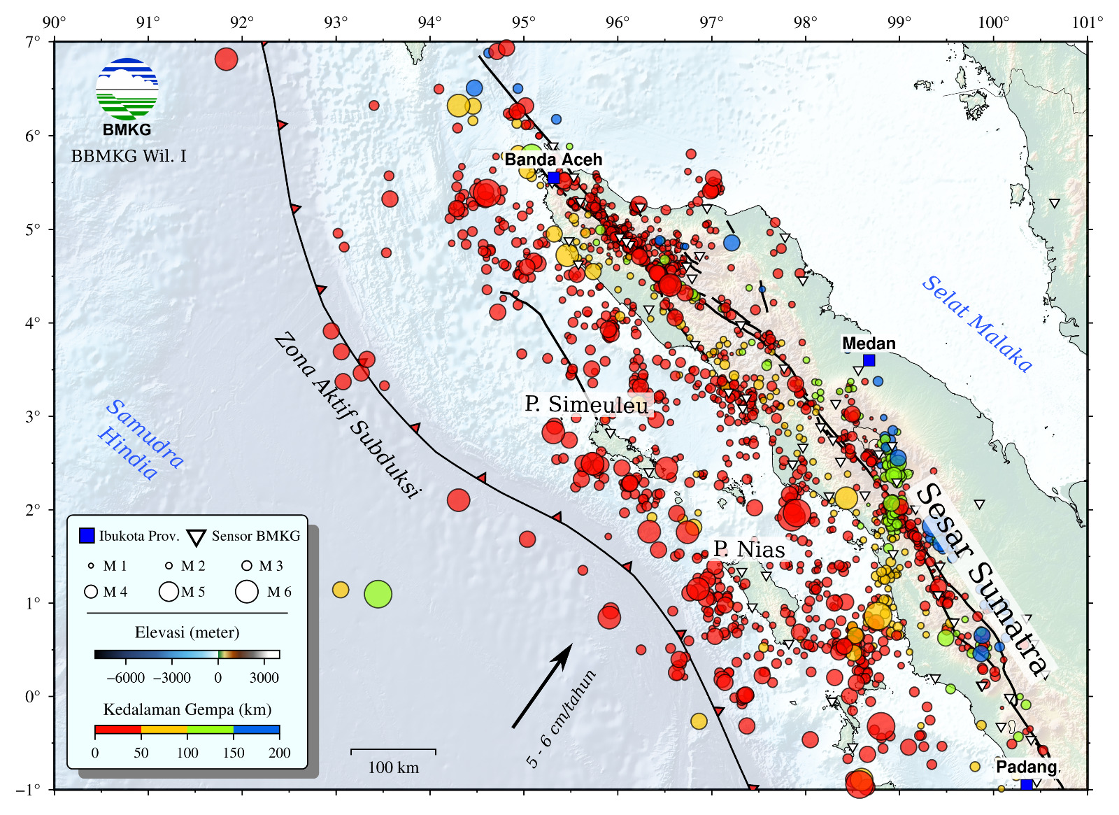 Sebanyak 2000 gempa telah terjadi sepanjang tahun 2023 di daerah Aceh dan Sumatera Utara. (Foto: Dok. BMKG)