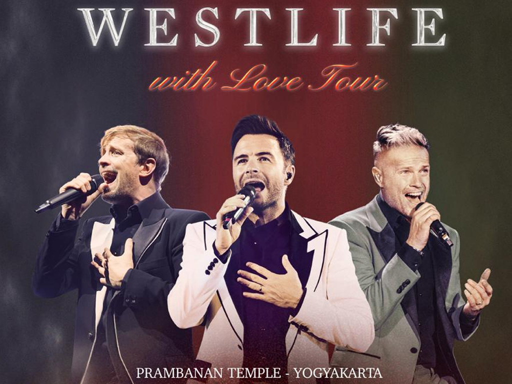 Poster konser Westlife di Candi Prambanan pada Juni 2024. (Foto: Istimewa)