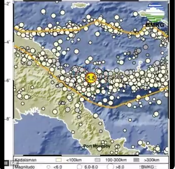 Pegunungan Bintang Diguncang Gempa Magnitudo 5 5 Distori