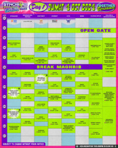 Rundown Hari Pertama Synchronize Fest 2024. (Foto: Istimewa)