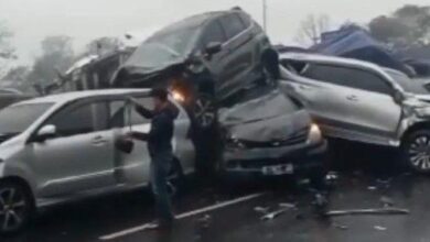 Kecelakaan beruntun di ruas Tol Cipularang KM 92, Senin (11/11/2024). (Foto: tangkapan layar IG @infobandungbarat)