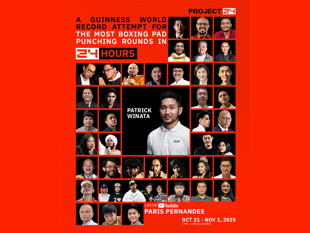 Poster gelaran Guinness World Record Attempt – The Most Boxing Pad Punching Rounds in 24 Hours dari Project 24. (Foto: Istimewa)