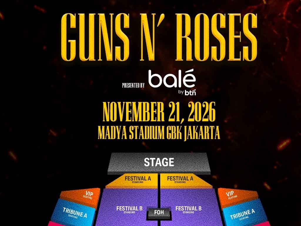 Poster daftar harga tiket konser Guns N' Roses di Jakarta 2026. (Foto: Istimewa)