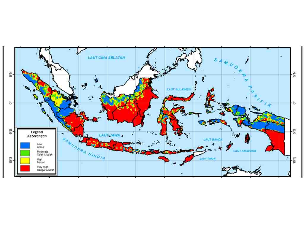 Ilustrasi peta bencana di Indonesia. (Foto: BMKG)
