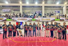 Bupati Aceh Jaya Safwandi resmi membuka open turnamen Taekwondo Piala Bupati Aceh Jaya di GOR, Desa Ketapang, Kecamatan Krueng Sabee, Kabupaten Aceh Jaya, Sabtu (27/9/2026).