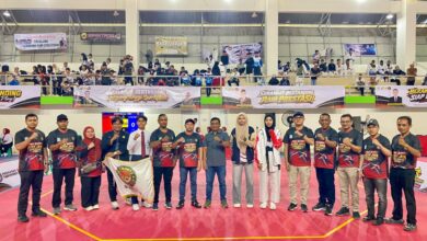 Bupati Aceh Jaya Safwandi resmi membuka open turnamen Taekwondo Piala Bupati Aceh Jaya di GOR, Desa Ketapang, Kecamatan Krueng Sabee, Kabupaten Aceh Jaya, Sabtu (27/9/2026).